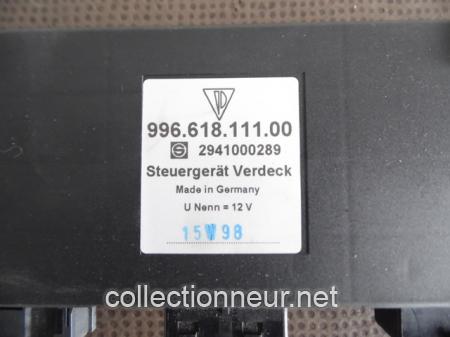 APPAREIL DE COMMANDE ARCEAU DE SECURITE 99661811100 PORSCHE 996 CABRIOLET